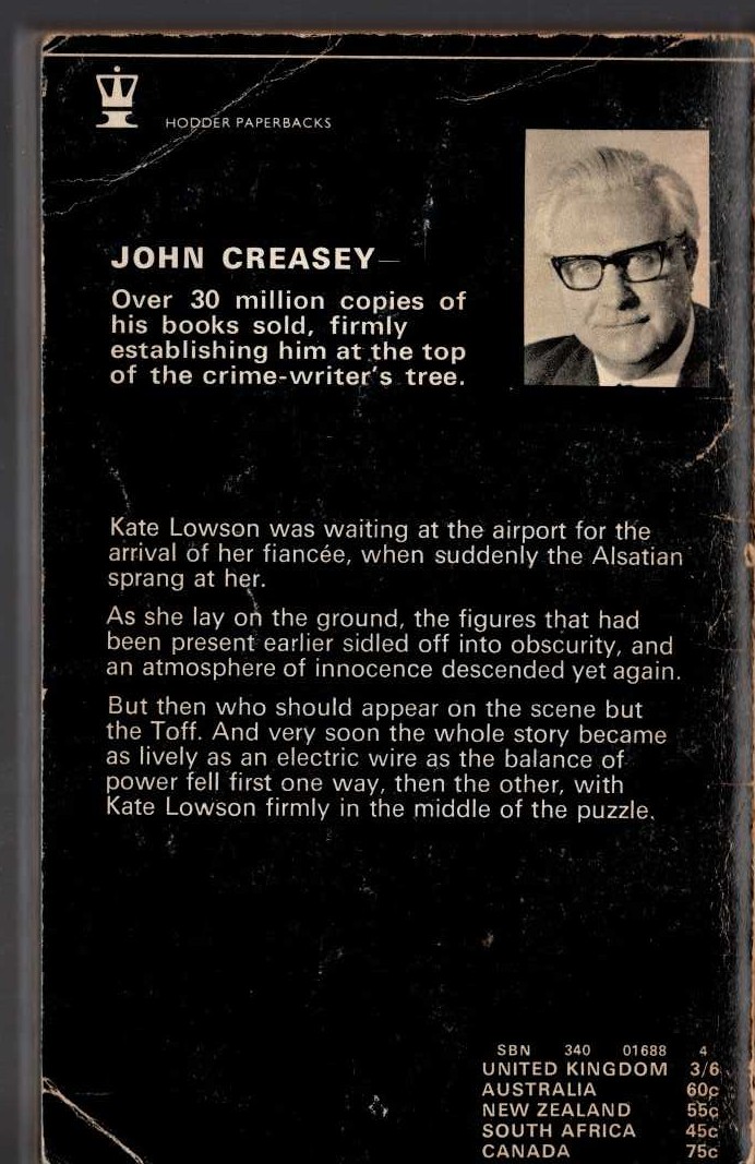 John Creasey  A ROCKET FOR THE TOFF magnified rear book cover image