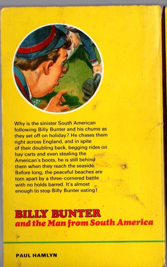 Frank Richards  BILLY BUNTER AND THE MAN FROM SOUTH AMERICA magnified rear book cover image