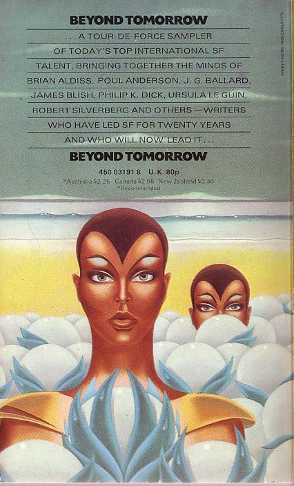 Lee Harding (edits) BEYOND TOMORROW magnified rear book cover image