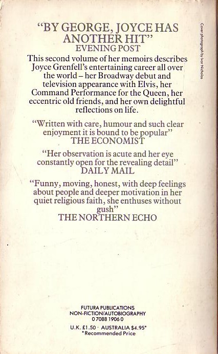Joyce Grenfell IN PLEASANT PLACES<BR>
    Futura 1980 (Photos) rear cover image