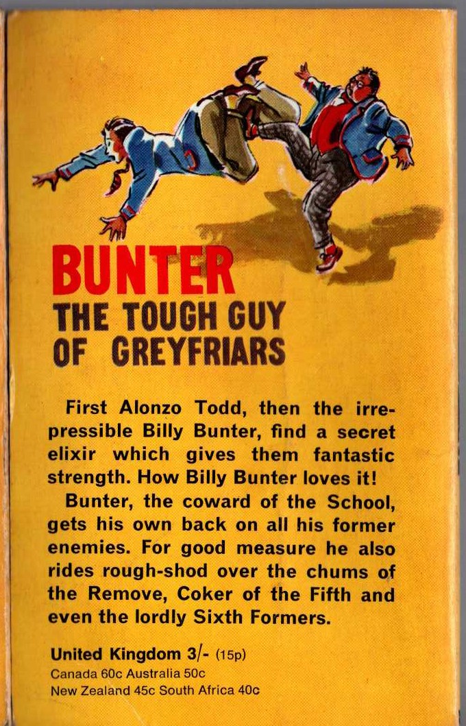 Frank Richards  BUNTER THE TOUGH GUY OF GREYFRIARS magnified rear book cover image
