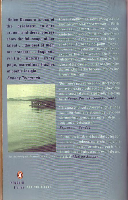 Helen Dunmore  LOVE OF FAT MEN magnified rear book cover image