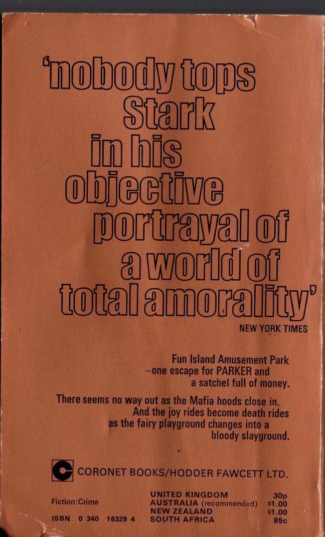 Richard Stark  SLAYGROUND magnified rear book cover image