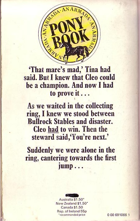 Christine Pullein-Thompson  I-RODE A WINNER magnified rear book cover image