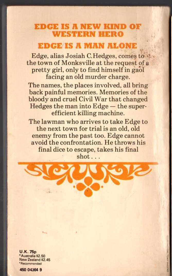 George G. Gilman  EDGE 16: THE FINAL SHOT magnified rear book cover image