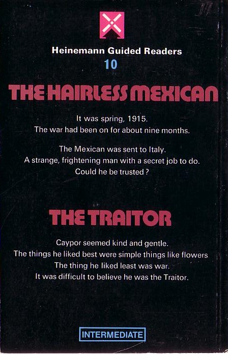 (John Milne retells W.Somerset Maugham's) THE HAIRLESS MEXICAN and THE TRAITOR magnified rear book cover image