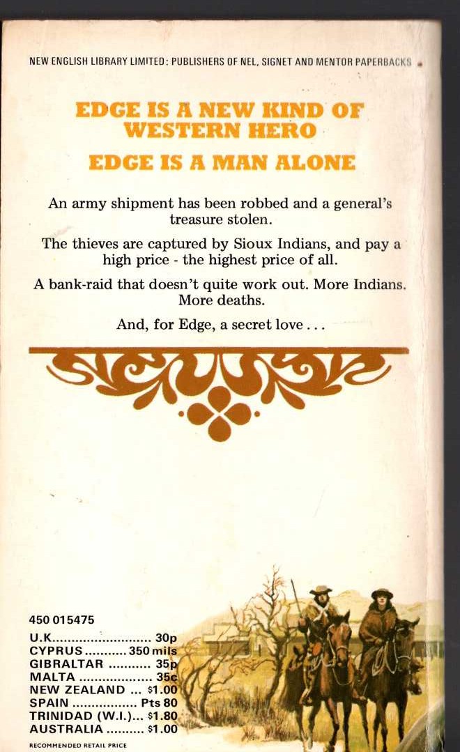 George G. Gilman  EDGE 9: BLOODY SUMMER magnified rear book cover image