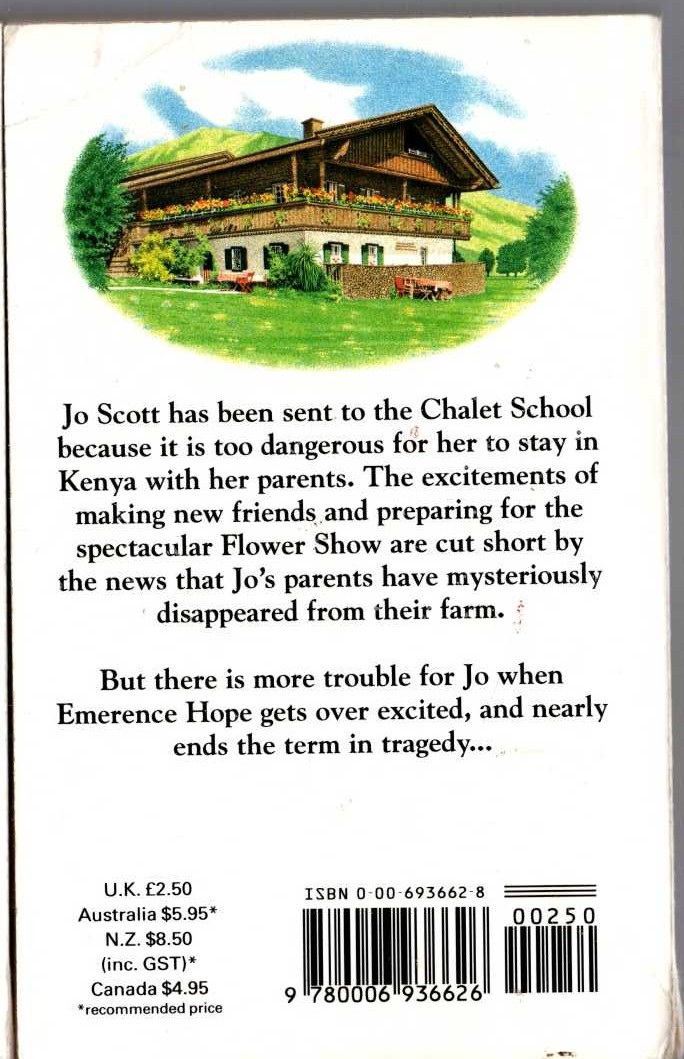 Elinor M. Brent-Dyer  A CHALET GIRL FROM KENYA magnified rear book cover image