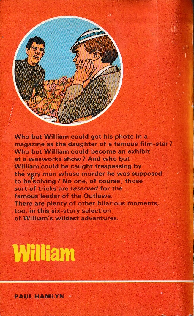 Richmal Crompton  WILLIAM magnified rear book cover image