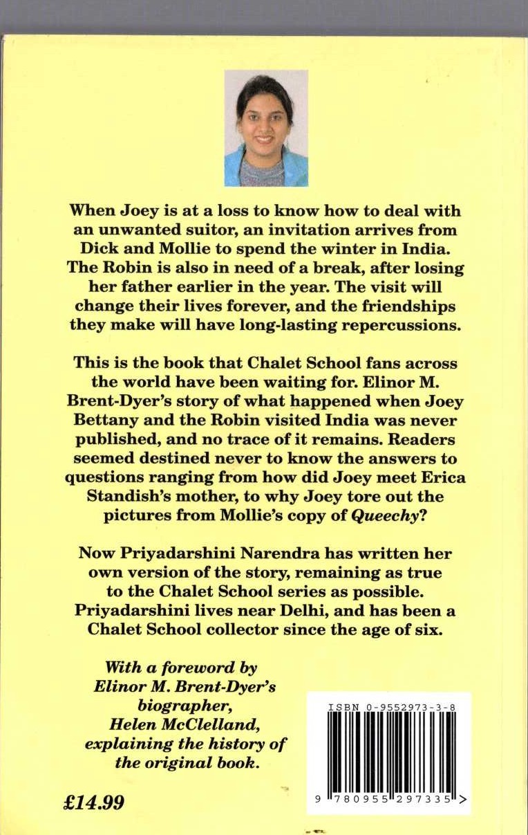 (Priyadarshini Narendra) TWO CHALET SCHOOL GIRLS IN INDIA magnified rear book cover image