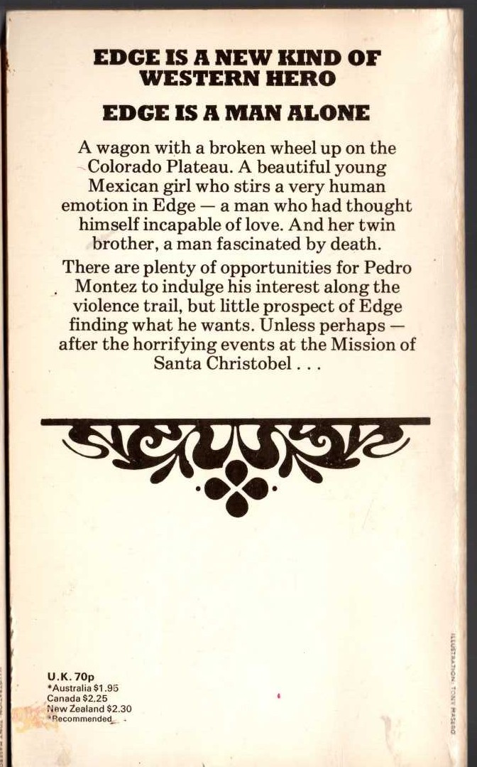 George G. Gilman  EDGE 25: VIOLENCE TRAIL magnified rear book cover image