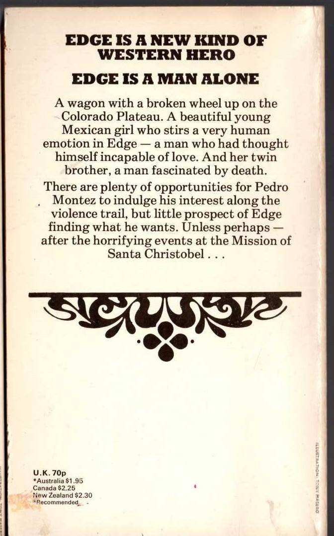 Barbara Cartland NO ESCAPE FROM LOVE .Corgi rpt.1981 magnified rear cover image