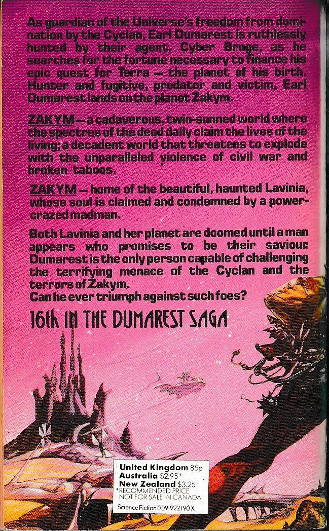 E.C. Tubb  HAVEN OF DARKNESS magnified rear book cover image