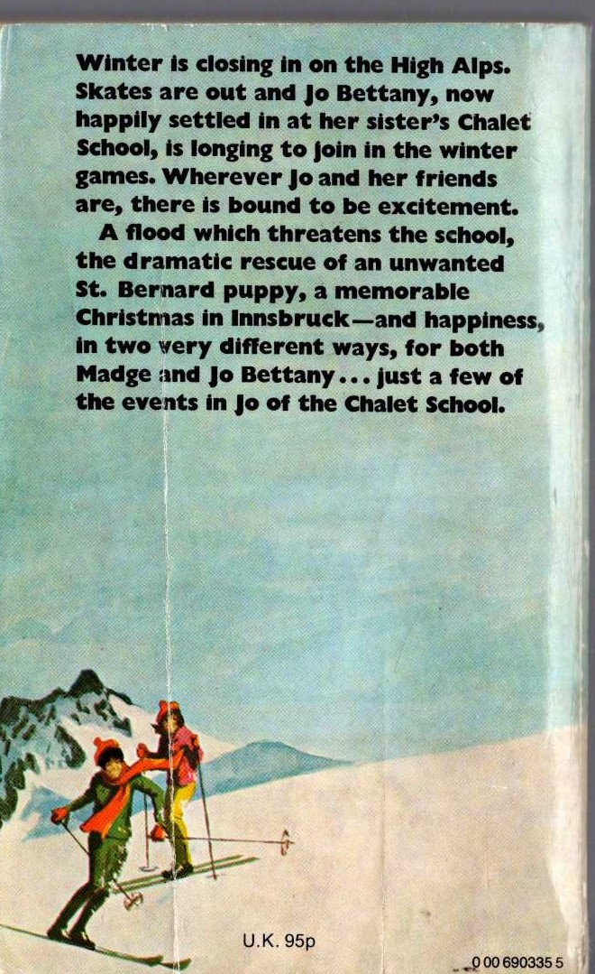 Elinor M. Brent-Dyer  JO OF THE CHALET SCHOOL magnified rear book cover image