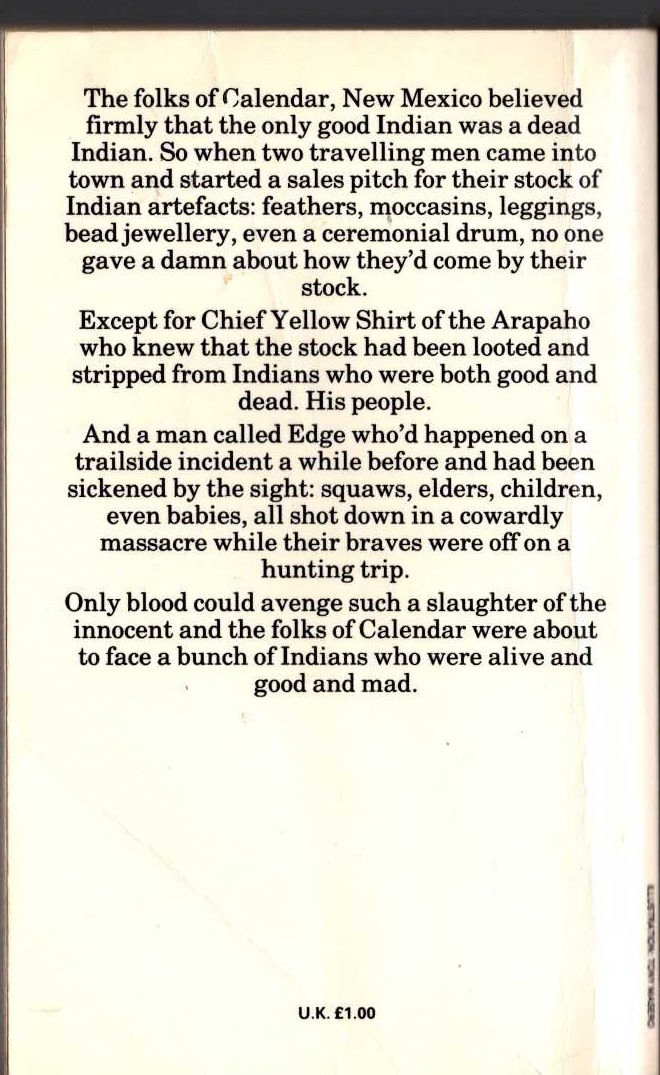 George G. Gilman  EDGE 43: ARAPAHO REVENGE magnified rear book cover image