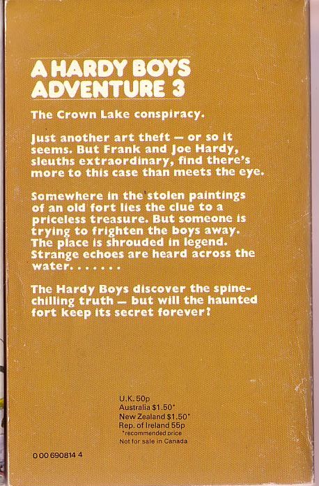 Franklin W. Dixon  THE HARDY BOYS: THE HAUNTED FORT magnified rear book cover image