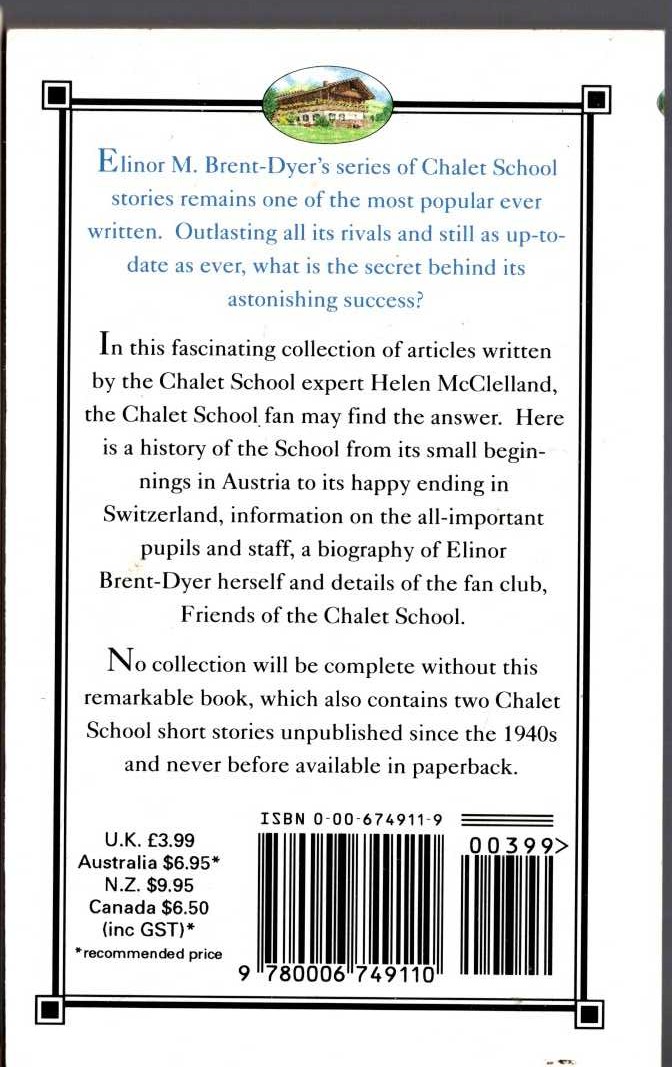 (Helen McClelland) THE CHALET SCHOOL COMPANION magnified rear book cover image