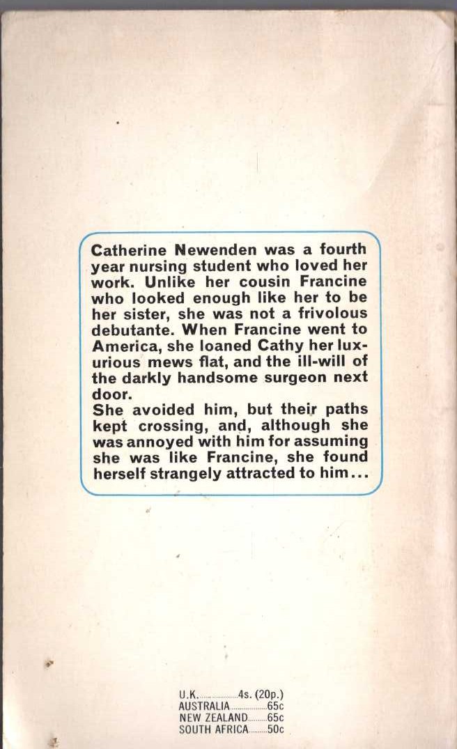 Lucilla Andrews  THE LIGHT IN THE WARD magnified rear book cover image