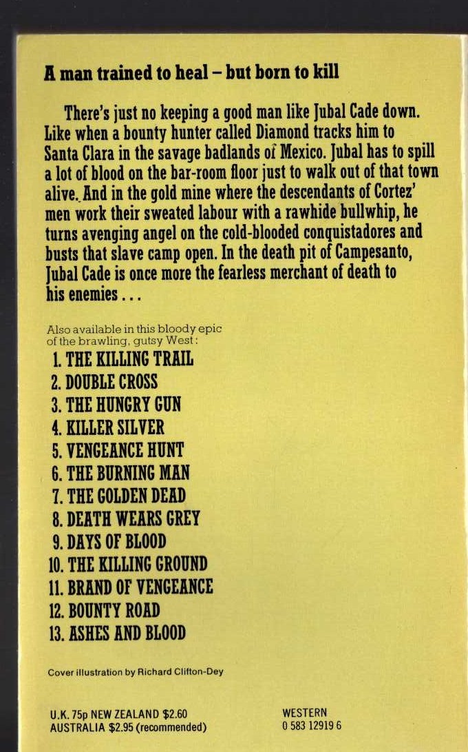 Charles R. Pike  JUBAL CADE 14: THE DEATH PIT magnified rear book cover image