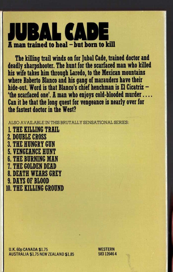 Charles R. Pike  JUBAL CADE 4: KILLER SILVER magnified rear book cover image