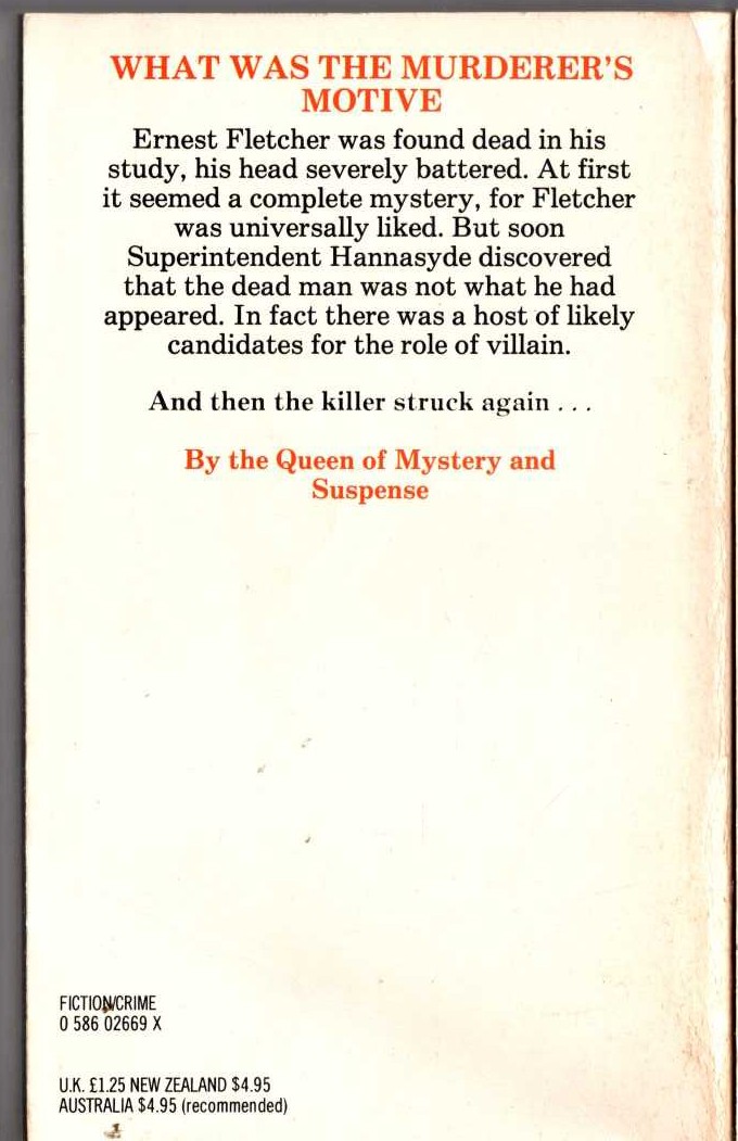 Georgette Heyer  A BLUNT INSTRUMENT magnified rear book cover image