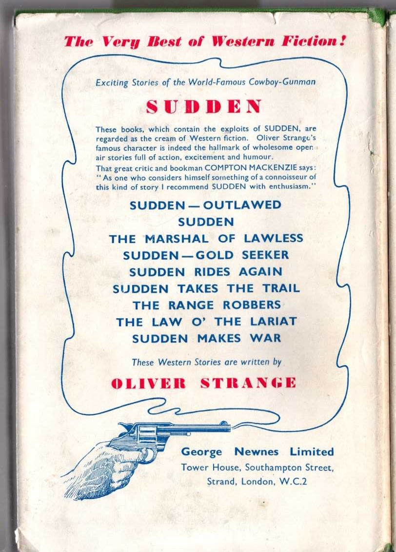 SUDDEN MAKES WAR magnified rear book cover image