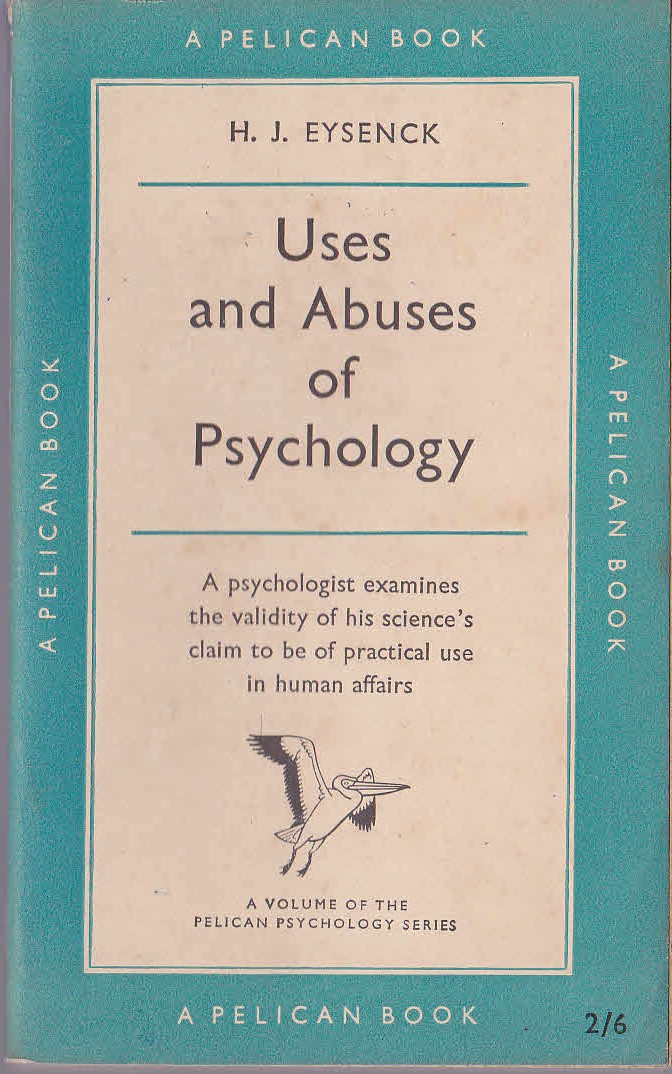 H.J. Eysenck  USES AND ABUSES OF PSYCHOLOGY front book cover image