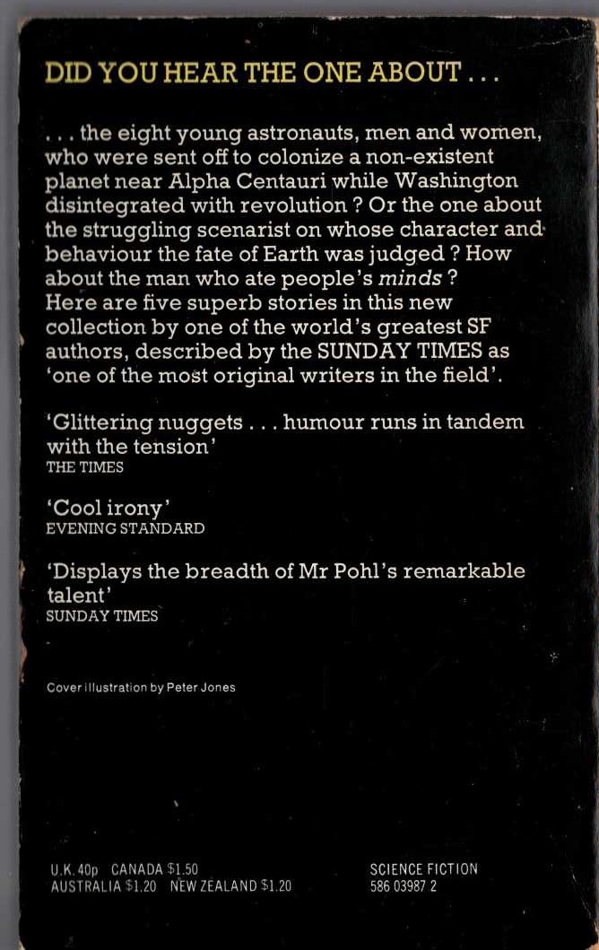Frederik Pohl  THE GOLD AT THE STARBOW'S END magnified rear book cover image