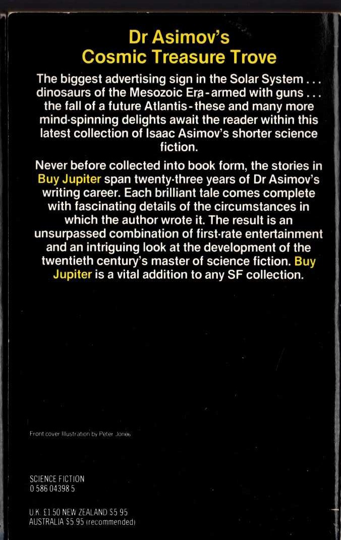 Isaac Asimov  BUY JUPITER magnified rear book cover image