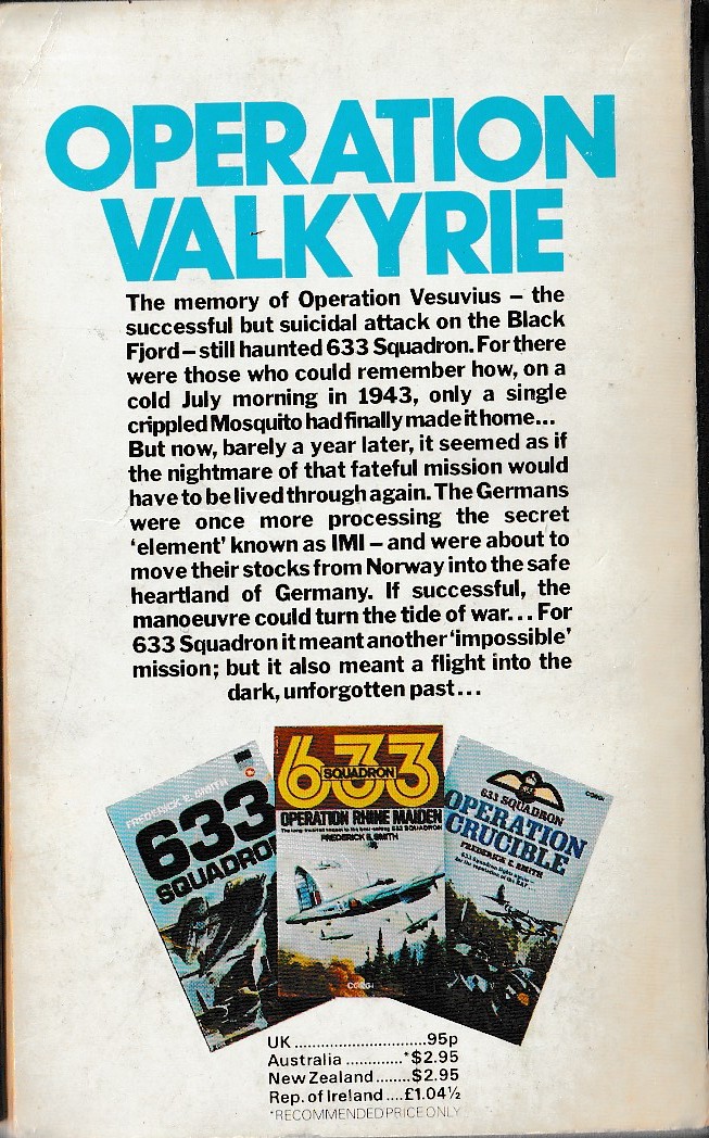 Frederick E. Smith  633 SQUADRON: OPERATION VALKYRIE magnified rear book cover image