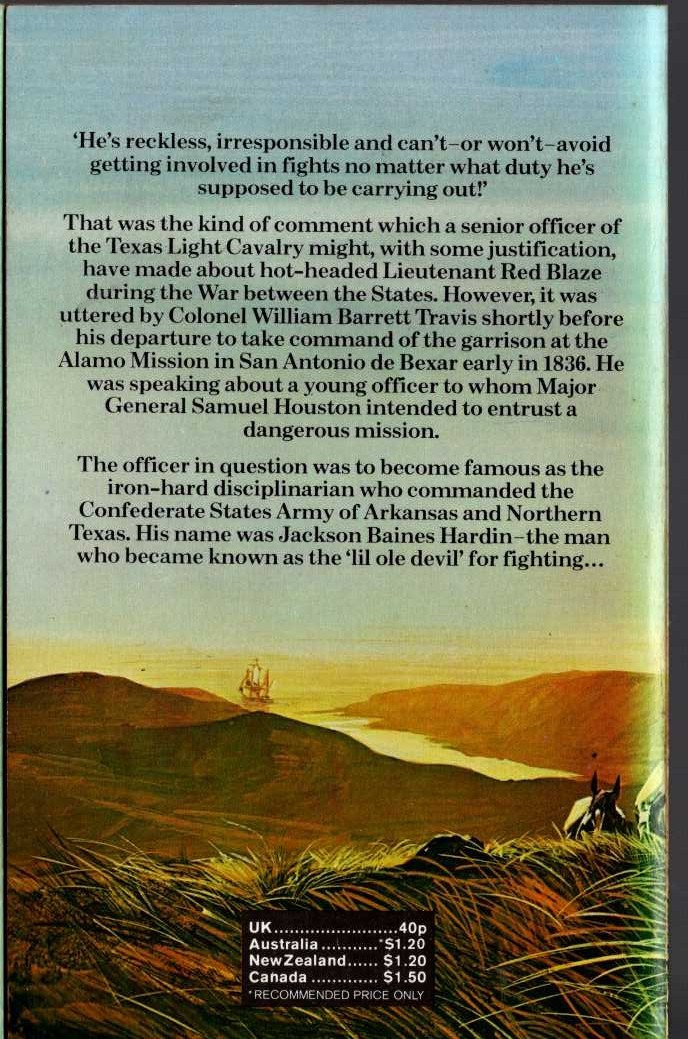 J.T. Edson  YOUNG OLE DEVIL magnified rear book cover image