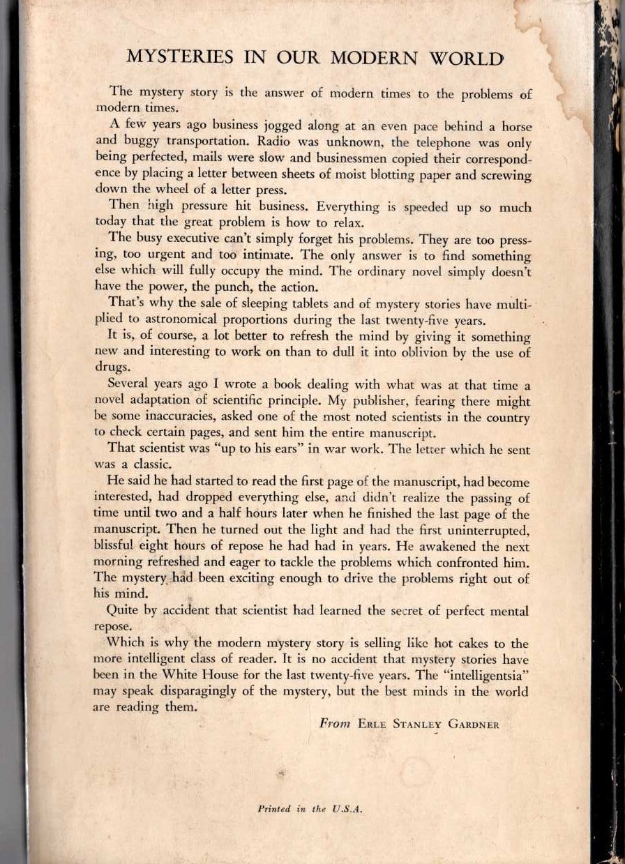 THE CASE OF THE MUSICAL COW magnified rear book cover image
