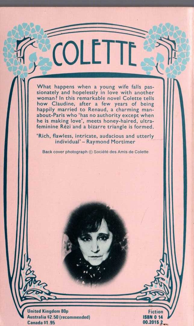 Colette   CLAUDINE MARRIED magnified rear book cover image