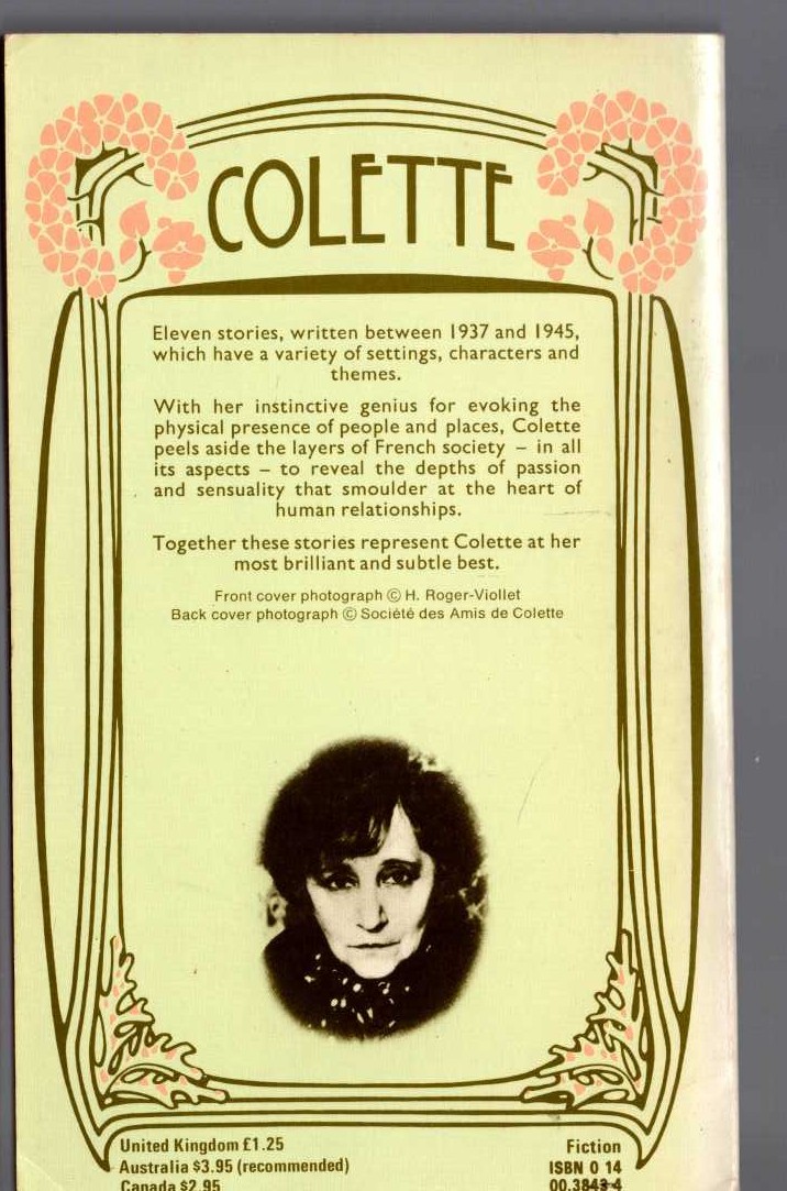 Colette   THE RAINY MOON and other stories magnified rear book cover image