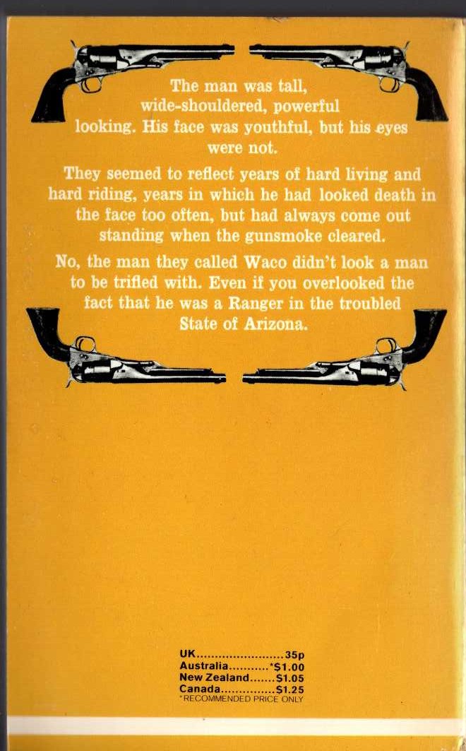 J.T. Edson  ARIZONA RANGER magnified rear book cover image
