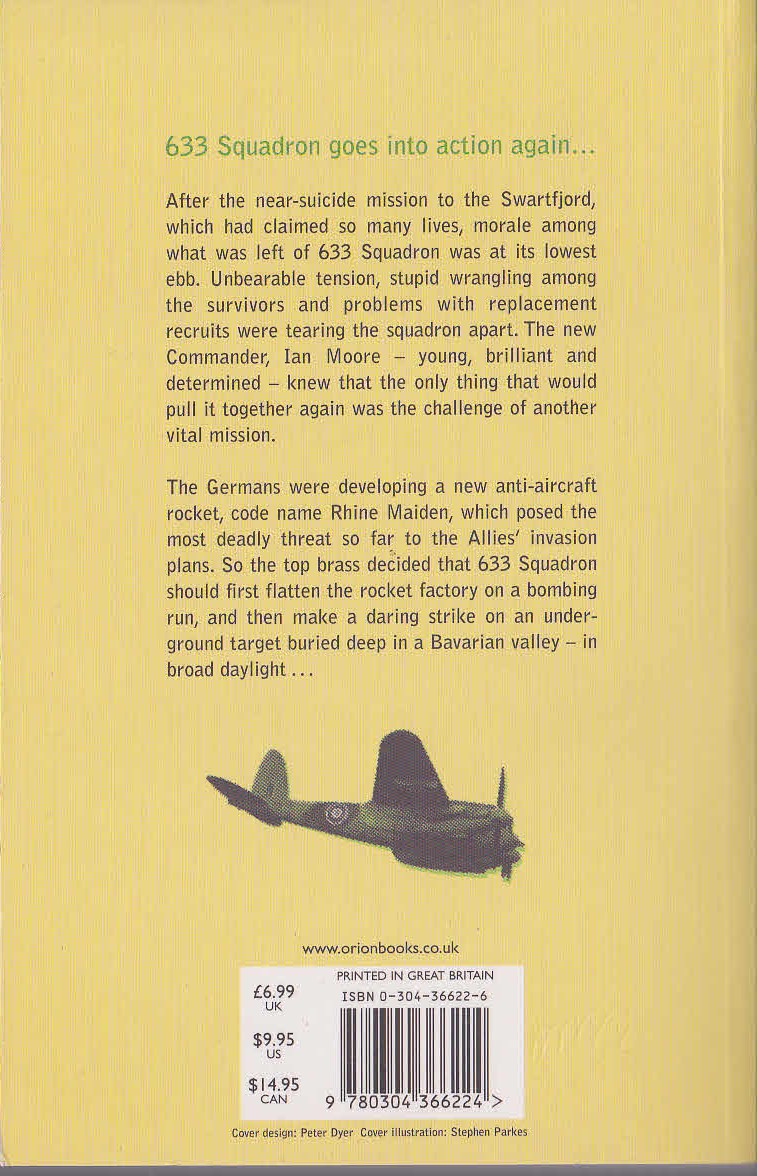 Frederick E. Smith  633 SQUADRON: OPERATION RHINE MAIDEN magnified rear book cover image