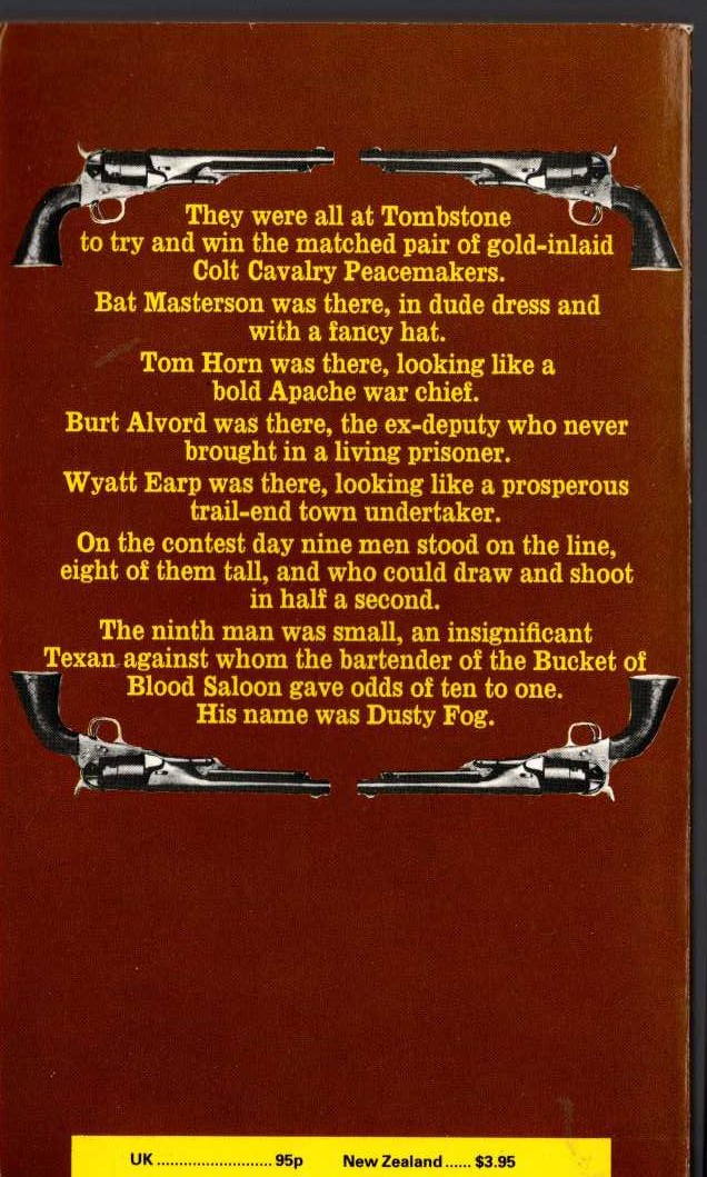 J.T. Edson  GUN WIZARD magnified rear book cover image