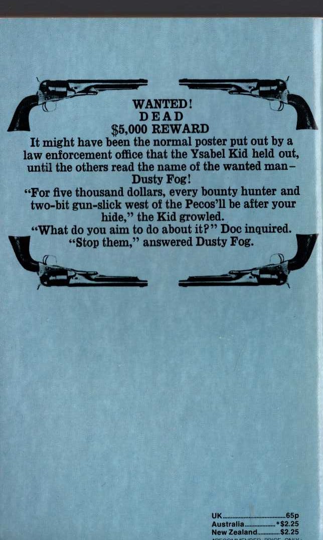 J.T. Edson  RETURN TO BACKSIGHT magnified rear book cover image