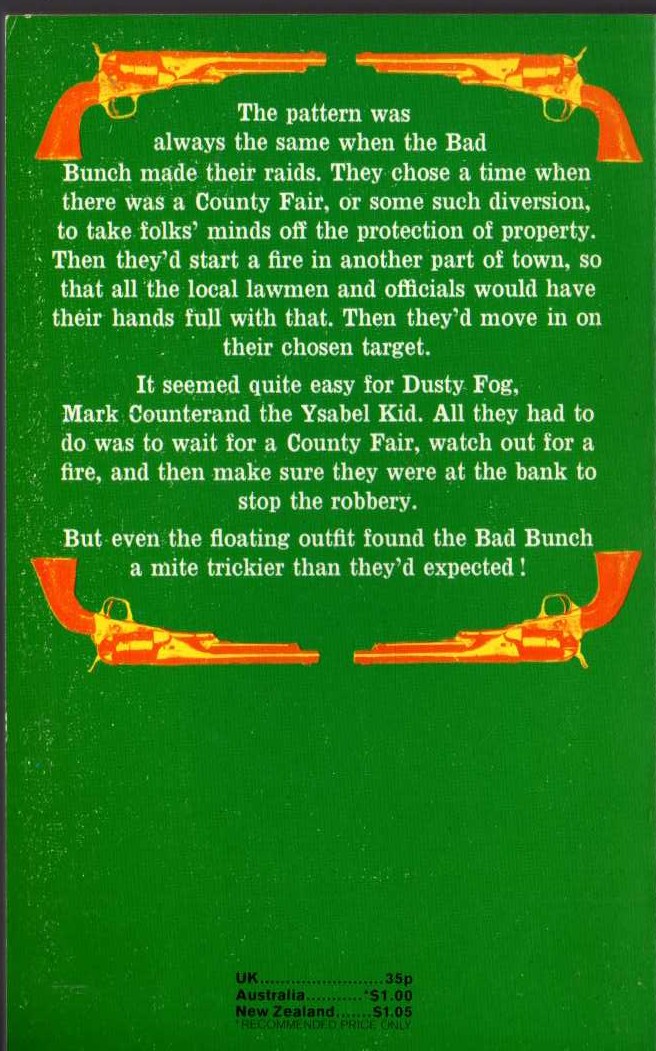 J.T. Edson  THE BAD BUNCH magnified rear book cover image