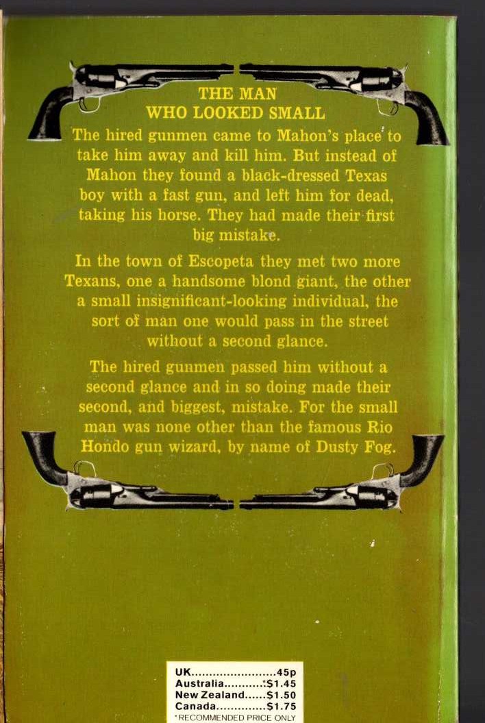 J.T. Edson  THE RIO HONDO KID magnified rear book cover image