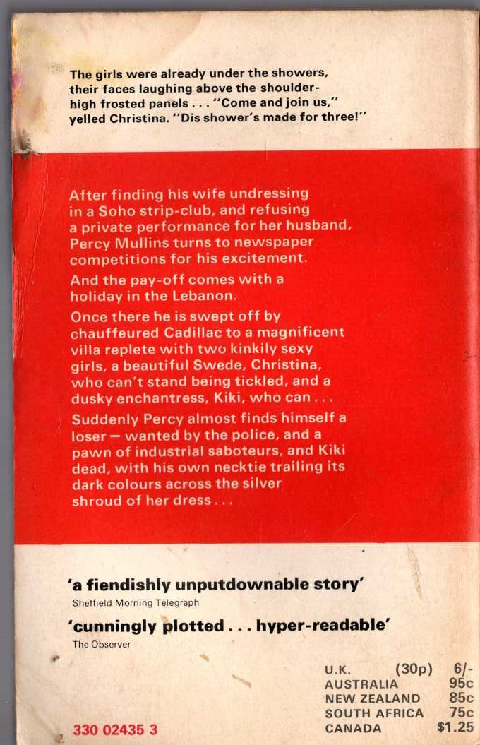 Frederic Mullally  THE PRIZEWINNER magnified rear book cover image
