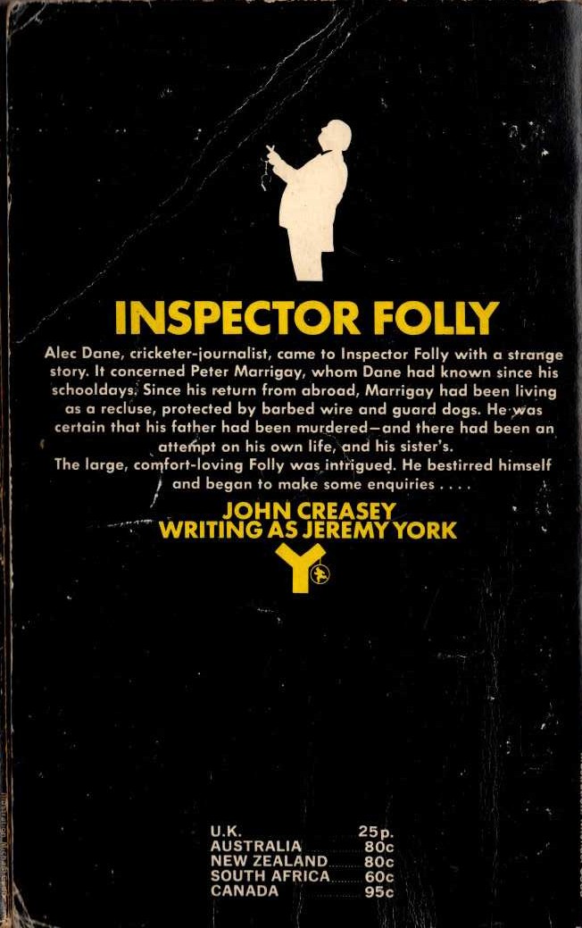 Jeremy York  CLOSE THE DOOR ON MURDER magnified rear book cover image
