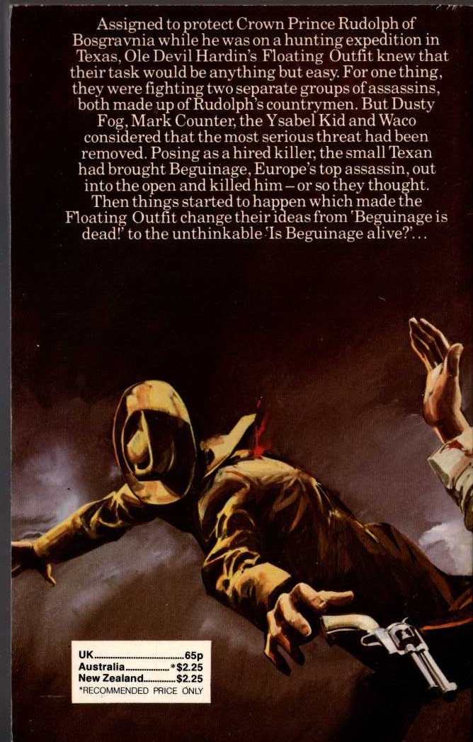 J.T. Edson  BEGUINAGE IS DEAD magnified rear book cover image
