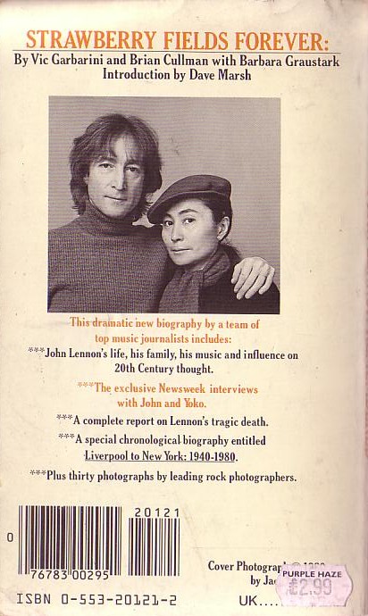 Various   STRAWBERRY FIELDS FOREVER: JOHN LENNON REMEMBERED magnified rear book cover image