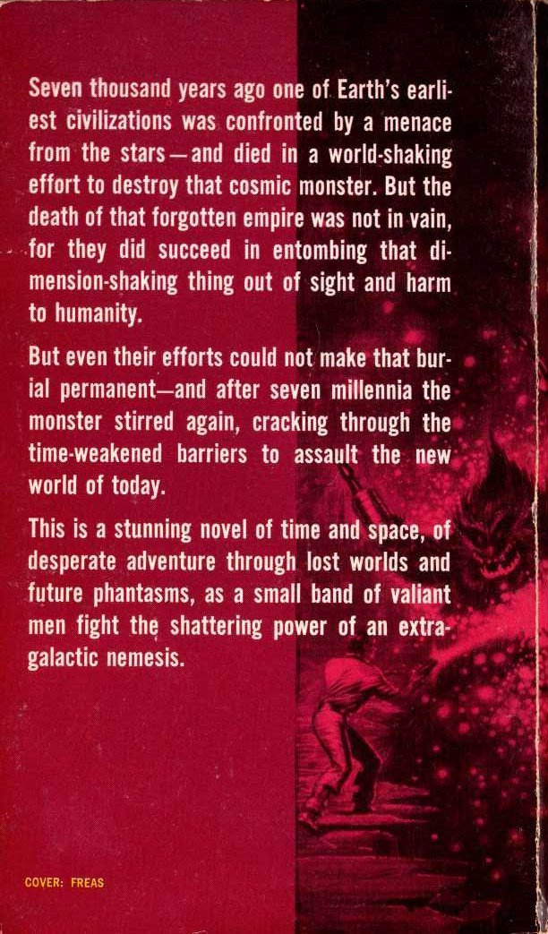 Kenneth Bulmer  CYCLE OF NEMESIS magnified rear book cover image