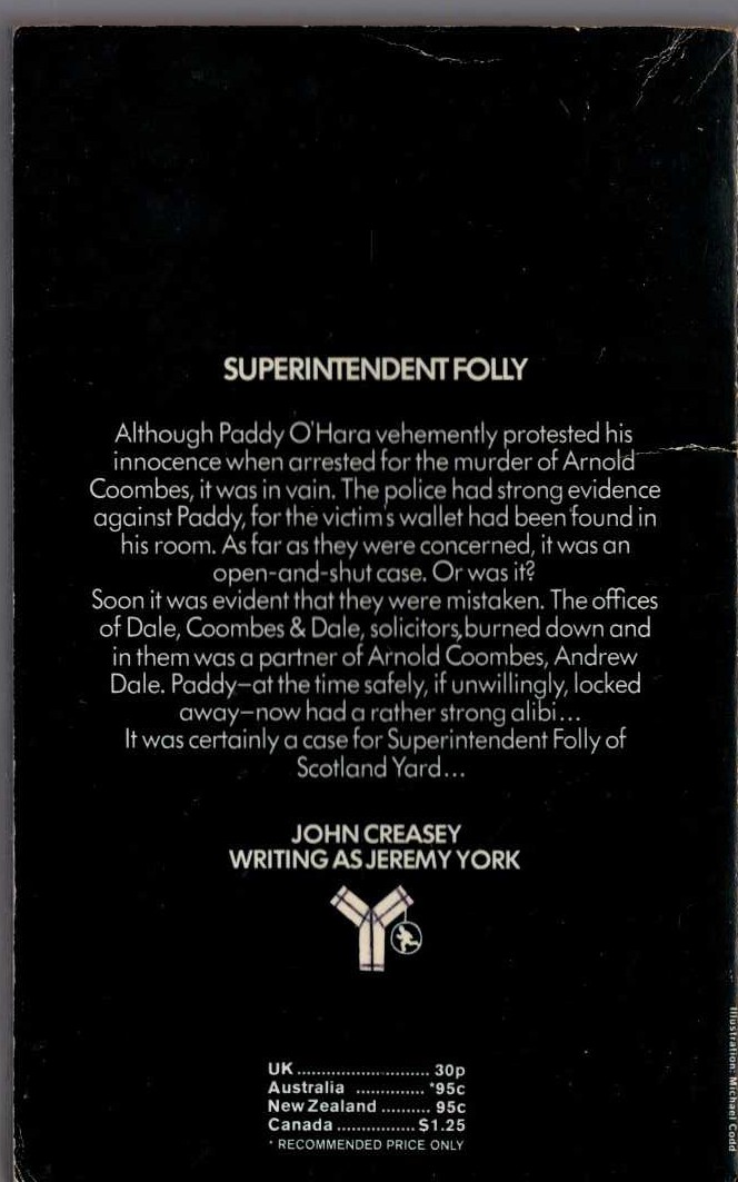 Jeremy York  MYSTERY MOTIVE magnified rear book cover image