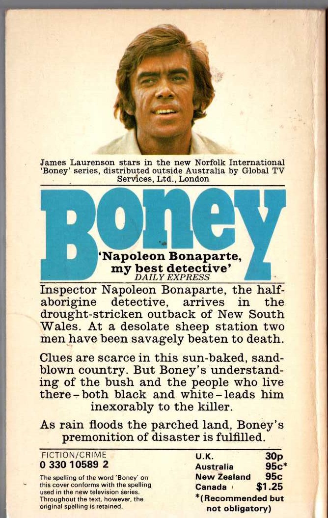 Arthur Upfield  BONY AND THE BLACK VIRGIN magnified rear book cover image