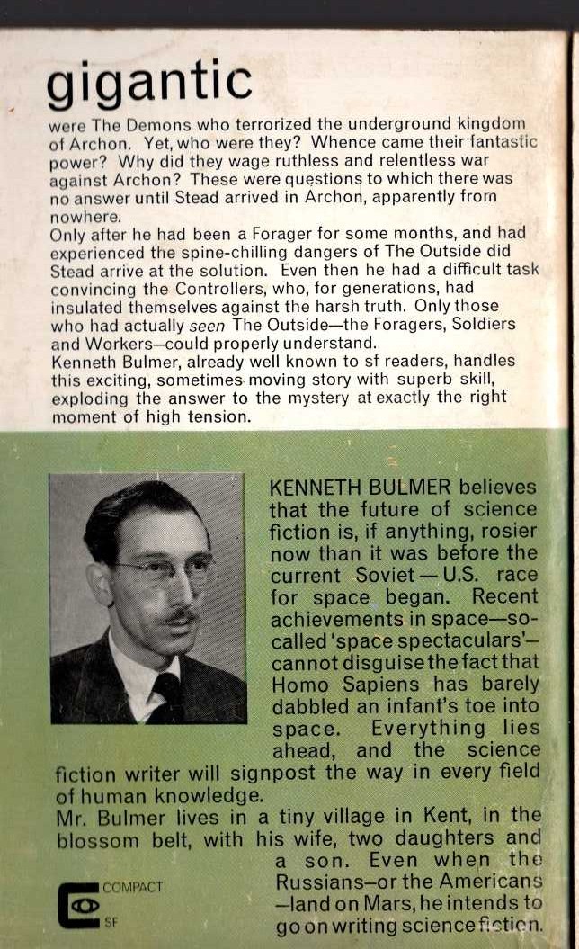 Kenneth Bulmer  THE DEMONS magnified rear book cover image