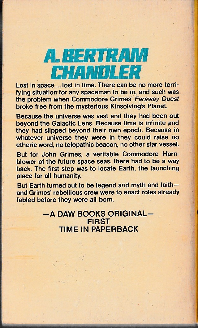 A.Bertram Chandler  THE WAY BACK magnified rear book cover image