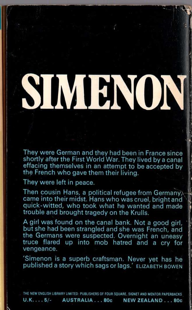 Georges Simenon  CHEZ KRULL magnified rear book cover image